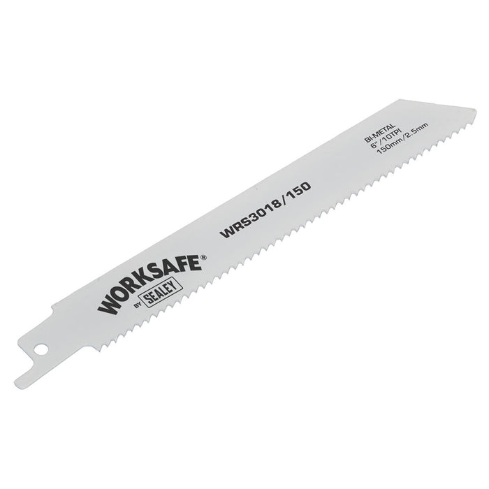 Sealey Reciprocating Saw Blade 150mm 10tpi Pack of 5 WRS3018/150