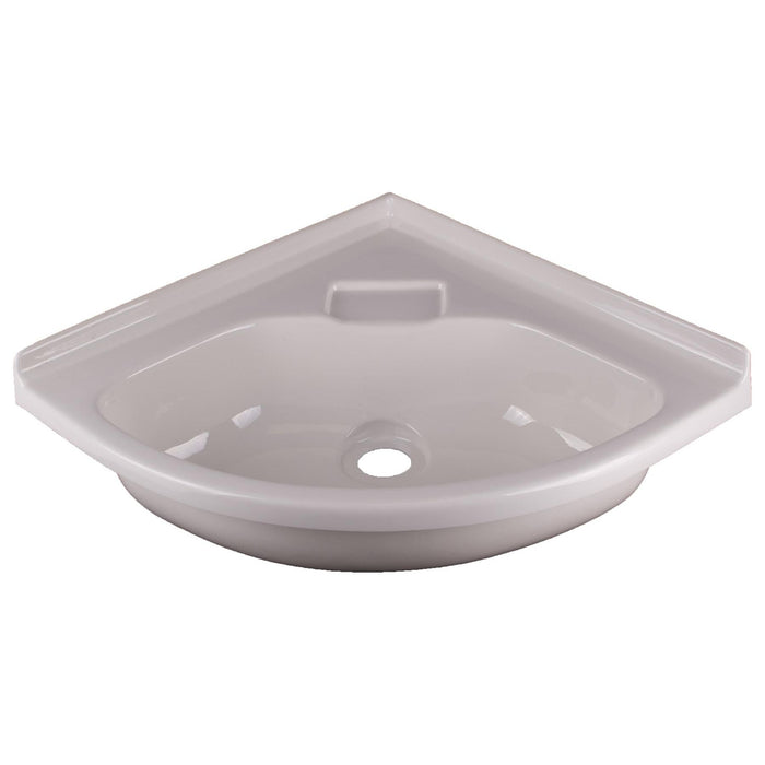 Grove 14" x 14" Bathroom White Plastic Corner Vanity Sink Bowl Grove  - Dynamic Drive