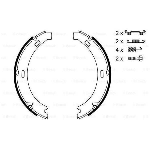 Bosch Brake Shoe Bs824 fits Mercedes-Benz C C180 Kompressor - 1.8 - 02-07 098648