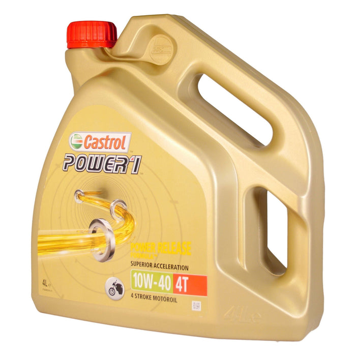 Castrol Power 1 4T - 4 Stroke - 10W-40 - Semi Synthetic - 4 Litre Castrol  - Dynamic Drive