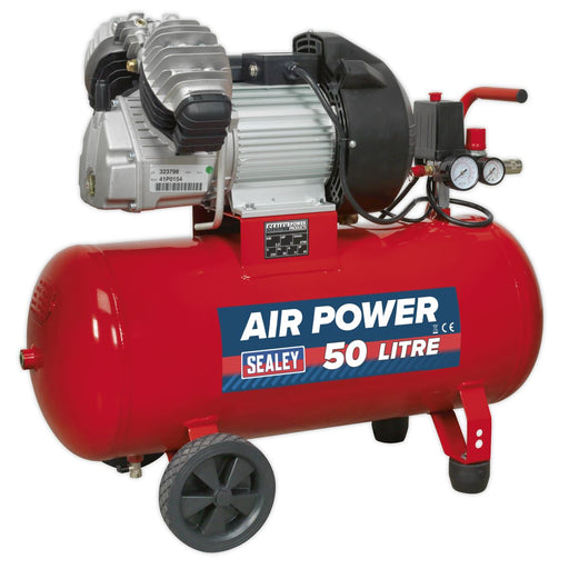 Sealey Air Compressor 50L V-Twin Direct Drive 3hp SAC05030 Sealey  - Dynamic Drive