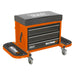 Sealey Mechanic's Utility Seat & Toolbox Orange SCR18O Sealey  - Dynamic Drive