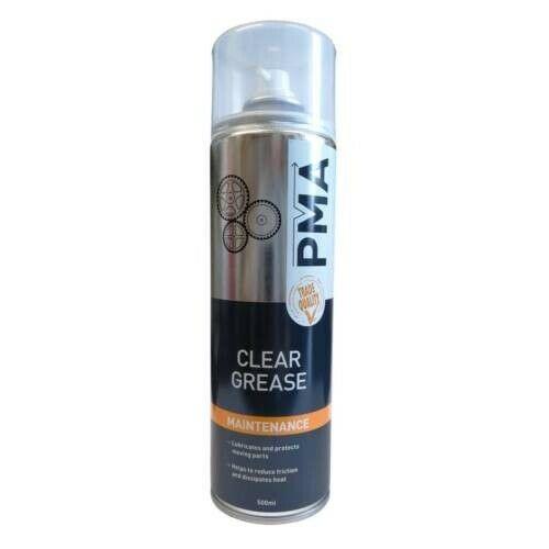 6x PMA Clear Spray Grease 500ml Water Resistant Aerosol Lubricant PTFE Chain etc PMA  - Dynamic Drive