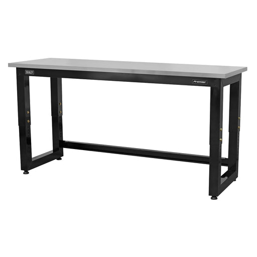 Sealey Steel Adjustable Workbench with Stainless Steel Worktop 1830mm Heavy-Duty Sealey  - Dynamic Drive