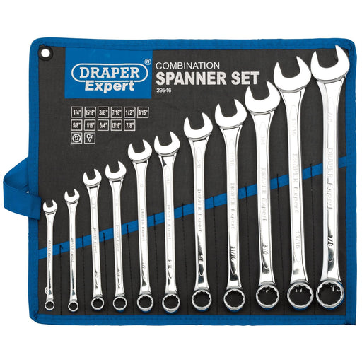 Draper Expert HI-TORQ Imperial Combination Spanner Set (11 Piece) Draper  - Dynamic Drive