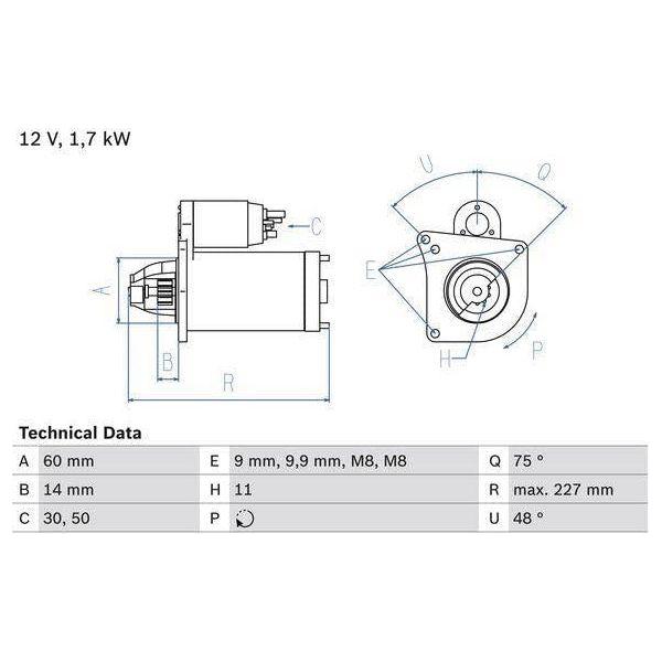 Bosch Reman Starter Motor 2305 0986023050