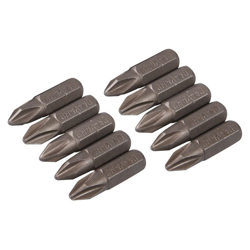 Silverline Phillips Cr-V Screwdriver Bits 10pk PH2 Silverline  - Dynamic Drive