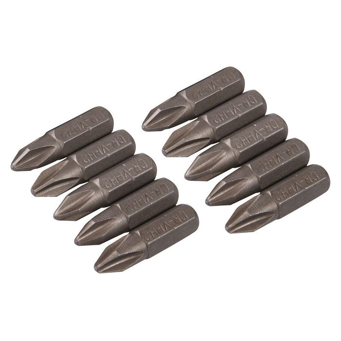 Silverline Phillips Cr-V Screwdriver Bits 10pk PH2 Silverline  - Dynamic Drive