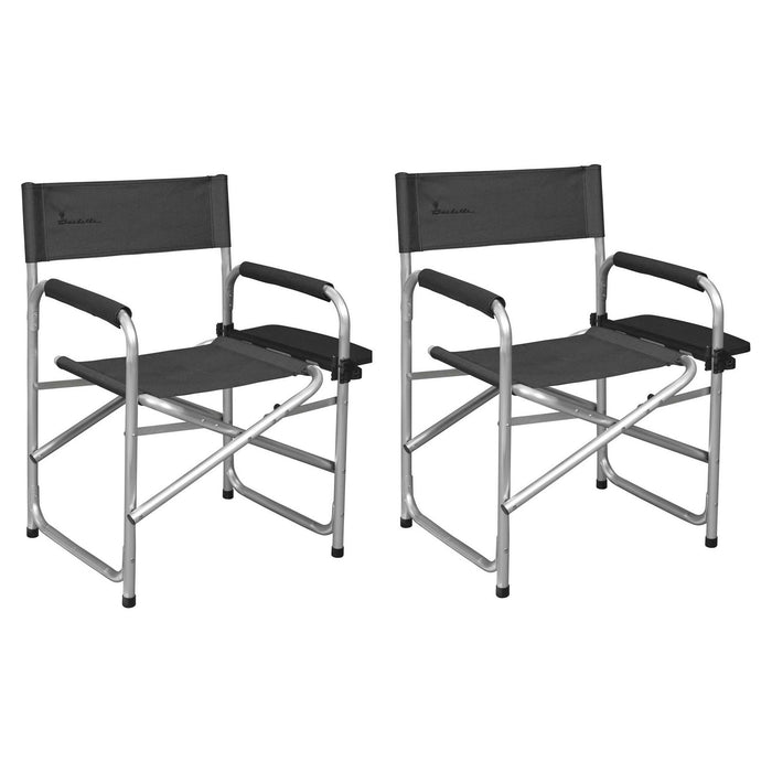 2 Isabella Directors Chair Dark Grey Caravan Garden Camping