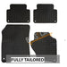 White Trim Tailored Black Rubber Car Mats for Audi Q7 06 ON Set of 4 With 8 Clips UKB4C  - Dynamic Drive