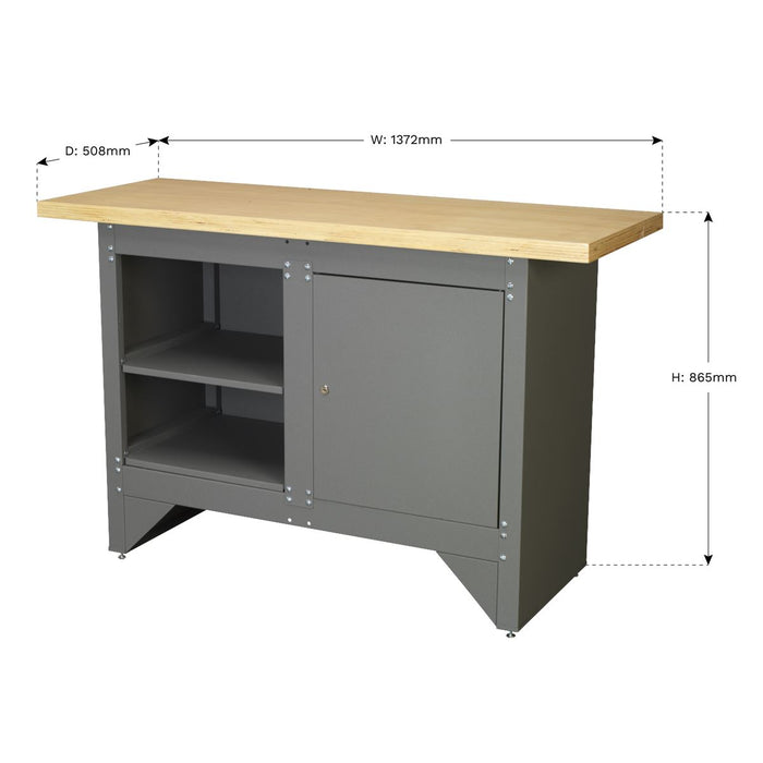 Sealey Workbench with Cupboard Heavy-Duty AP2010 Sealey  - Dynamic Drive