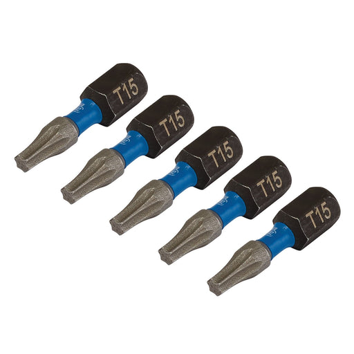 Draper Expert TX-STAR Impact Screwdriver Bits, T15 x 25mm, 1/4" Hex (Pack of 5) Draper  - Dynamic Drive