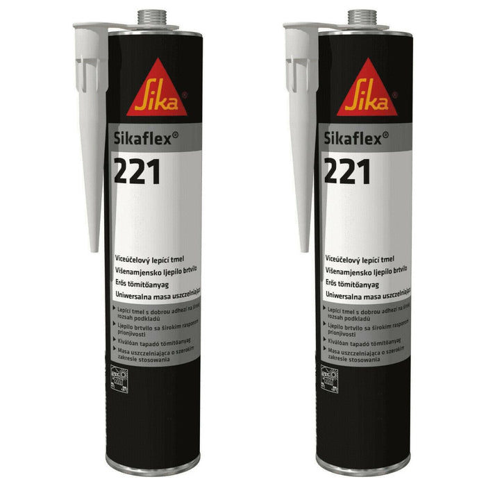 2 x Sikaflex 221 Black Strong Adhesive Sealant Sika Car Boat Caravan Motorhome UKB4C  - Dynamic Drive