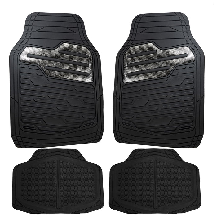 Heavy Duty Rubber Floor Mats Set with Carbon for Ford Focus Fiesta C-Max Kuga UKB4C  - Dynamic Drive