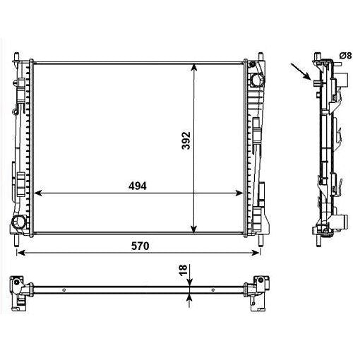 NRF Radiator fits Renault Twingo NRF  - Dynamic Drive