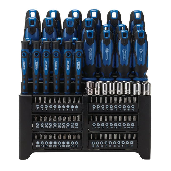 Draper Screwdriver and Bit Set, Blue (103 Piece) 28001