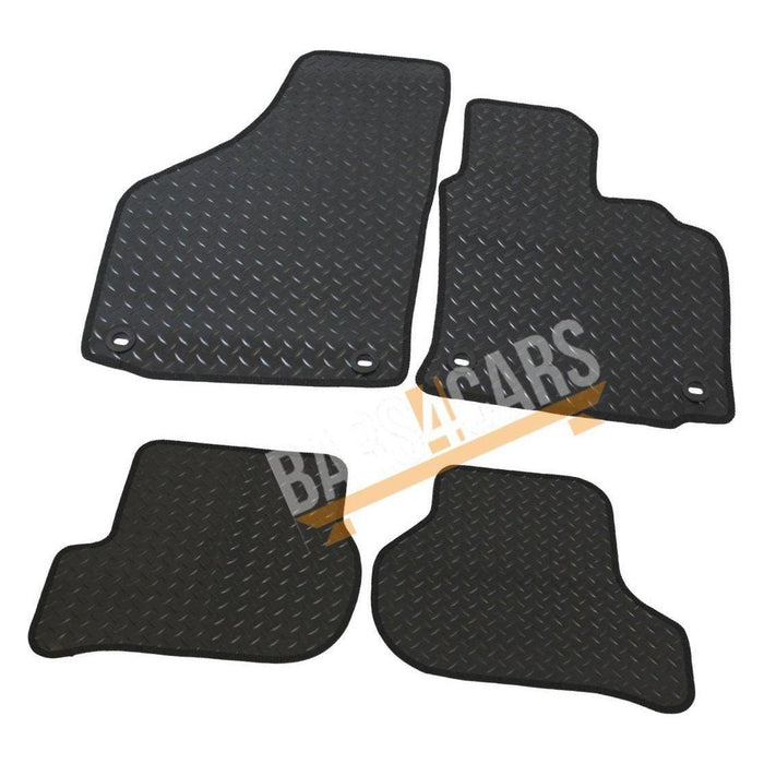 White Trim Tailored Rubber Car Mats Vw Golf 5 (& Tdi) 04 To 07 Oval Clips Set of 4 4 Clips UKB4C  - Dynamic Drive