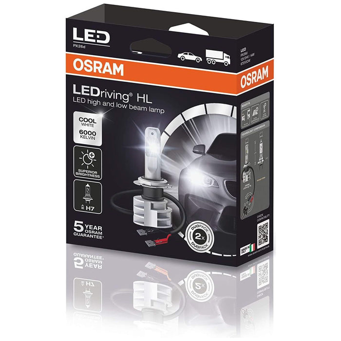 Osram LED Headlamp Bulb - H7 (477/499) Cool White 6000k 12/24V PX26d - LEDriving HL Osram  - Dynamic Drive