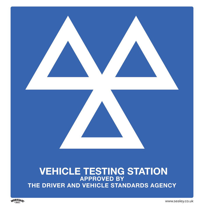 Sealey Warning Safety Sign MOT Testing Station Aluminium Composite SS51A1 Sealey  - Dynamic Drive