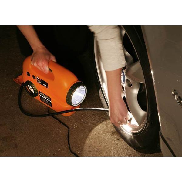 Heavy Duty RAC 12V 5 In 1 Air Compressor Torch Tyre Inflator Deflator Pump Town Parts  - Dynamic Drive