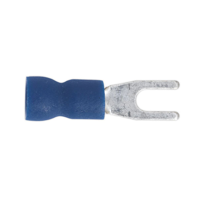 Sealey Easy-Entry Fork Terminal3.7mm (4BA) Blue Pack of 100 BT13