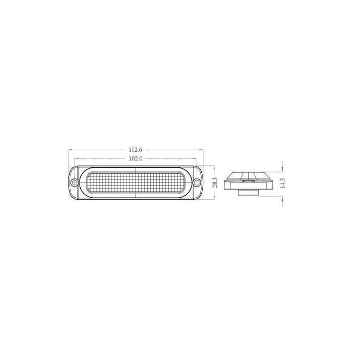 Ring Slimline Amber 4 LED Strobe - RCV2214