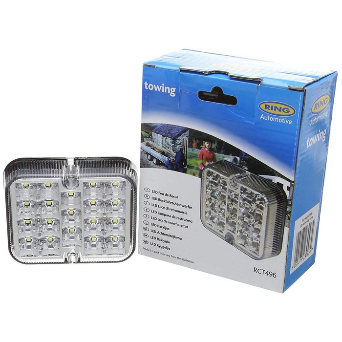 12v White LED Reversing Light Lamp Unit By Ring E Approved Reverse Car Van Truck UKB4C  - Dynamic Drive