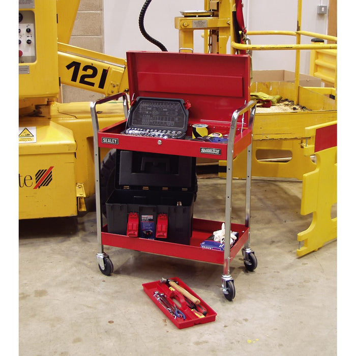 Sealey Trolley 2-Level Heavy-Duty with Lockable Top CX104 Sealey  - Dynamic Drive