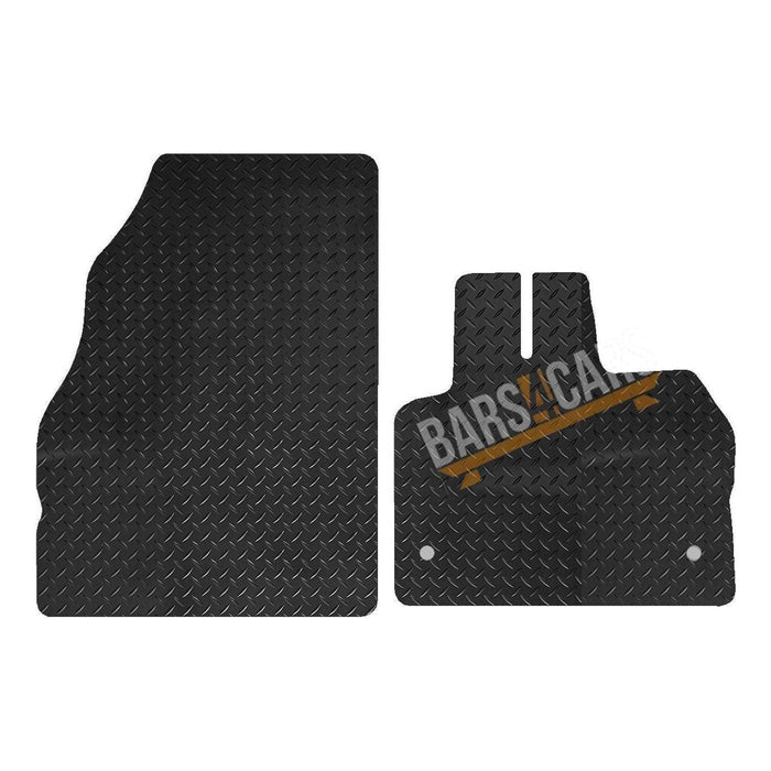 Blue Trim TailoBlue Rubber Car Mats for Renault Kangoo Van 09> Set of 2 With 2 Clips UKB4C  - Dynamic Drive