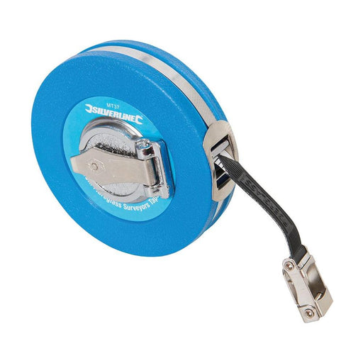 Silverline Fibreglass Surveyors Tape 10m / 33ft x 13mm Silverline  - Dynamic Drive