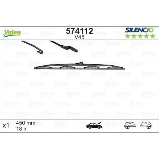 x5 Valeo Single Wiper Blade 574112 Front Automotive Part fits Bentley Eight Valeo  - Dynamic Drive