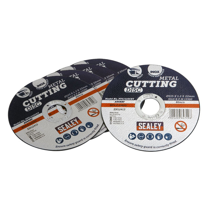 Sealey Cutting Disc115 x 1.2mm22mm Bore Pack of 5 PTC/115CET5