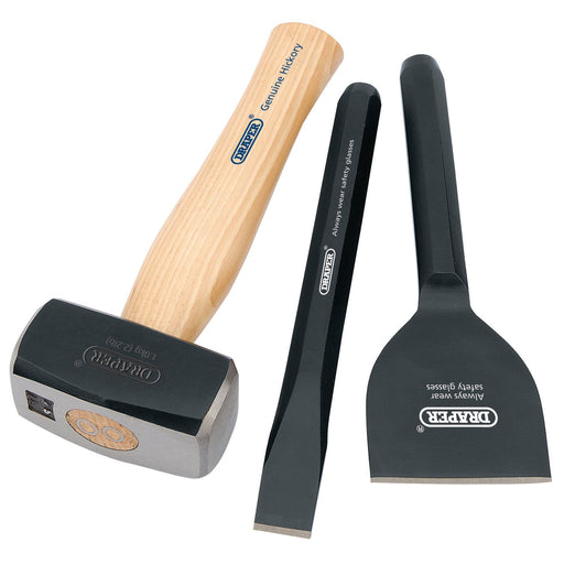 Draper Builders Kit with Hickory Handle (3 Piece) 26120 Draper  - Dynamic Drive