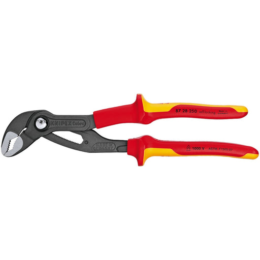 Draper Knipex Cobra 87 28 250UKSBE VDE Fully Insulated Waterpump Pliers, 250mm Draper  - Dynamic Drive