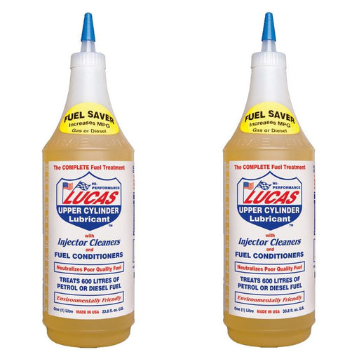 2x Lucas Oil Fuel Treatment Upper Cylinder Lubricant Injector Cleaner 1 Litre UKB4C  - Dynamic Drive