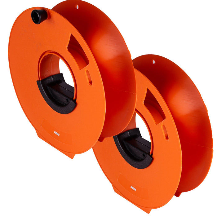 2x Orange Cable Reel Tidy Electric Wire Caravan Extension Lead 25 Metre Storage Leisurewize  - Dynamic Drive