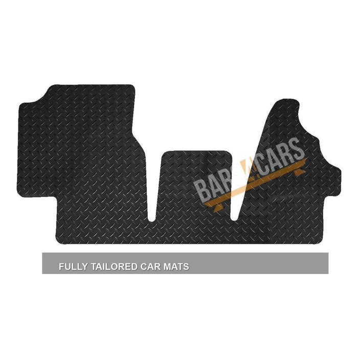 White Trim Tailored Black Rubber Car Mats for Mercedes Vito 03> Set of 2 UKB4C  - Dynamic Drive