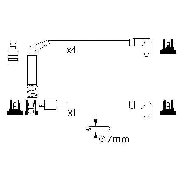 Genuine Bosch Ignition Lead B127 fits Vauxhall Astra - 1.4 - 91-98 0986357127