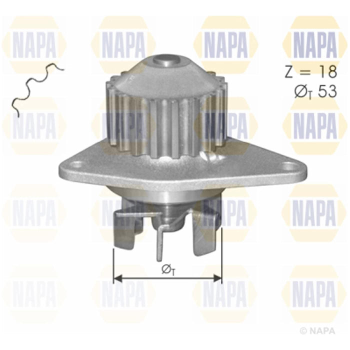 Genuine NAPA Water Pump for Fiat Citroen Peugeot 360601402