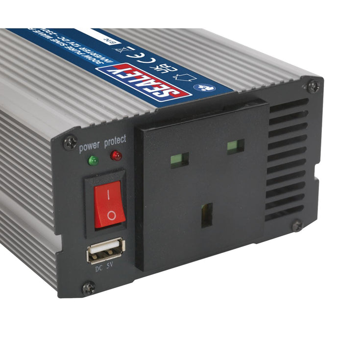 Sealey Power Inverter Pure Sine Wave 300W 12V DC 230V ~ 50Hz PSI300 Sealey  - Dynamic Drive