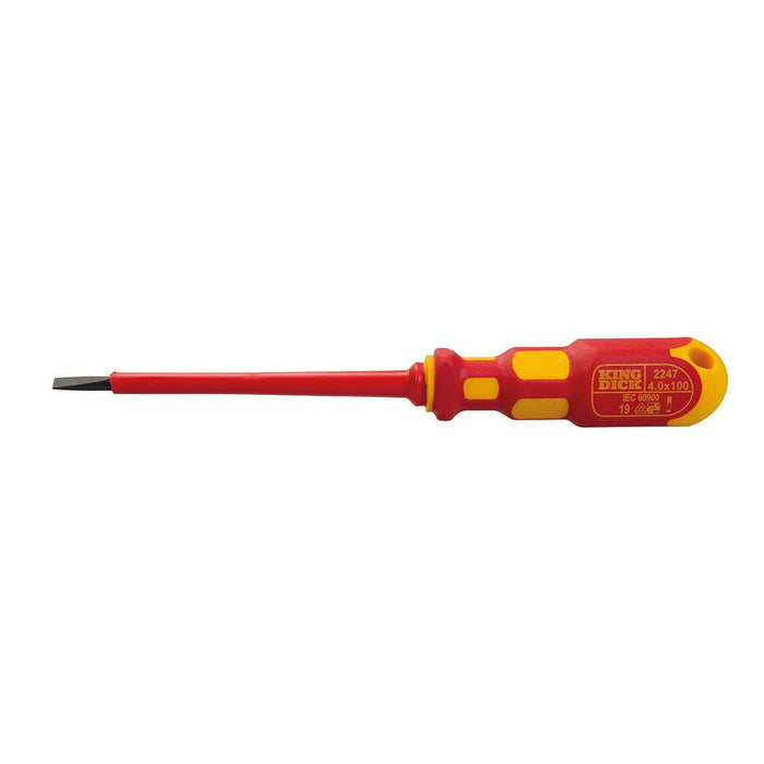 King Dick VDE Slotted Screwdriver 4 x 100mm King Dick  - Dynamic Drive