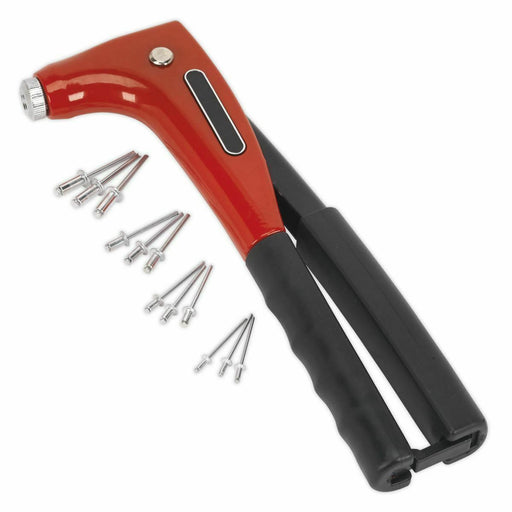 Sealey 4 in 1 Hand Riveter Rivet Gun Quick Select Nozzle Aluminium Rivets AK996 Sealey  - Dynamic Drive