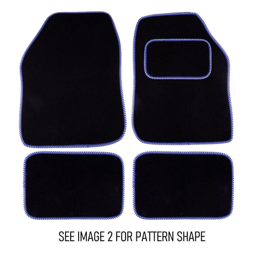 Tailored Blue White Trim Carpet Mats fits for Suzuki Vitara 15-18 + Clips 15 16 17 18 UKB4C  - Dynamic Drive