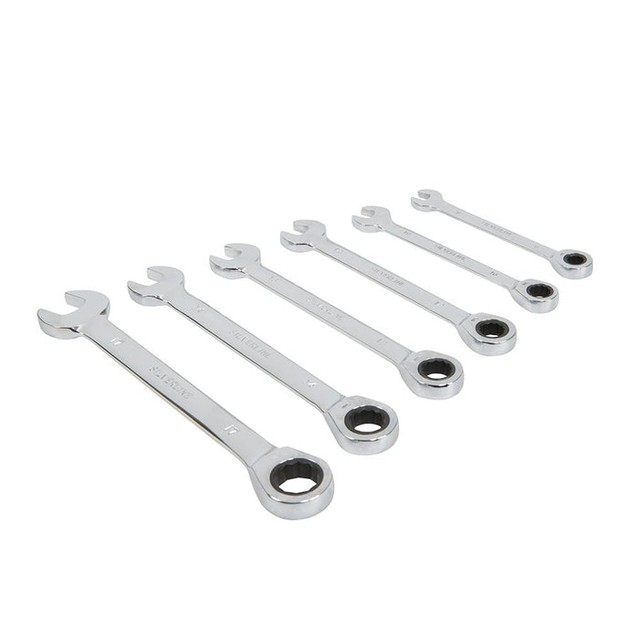 Silverline Fixed Head Ratchet Spanner Set 6pce 8 - 17mm