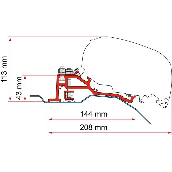 Fiamma F80 Adapter Kit for Fiat Ducato H2 Skyroof (98655Z139)