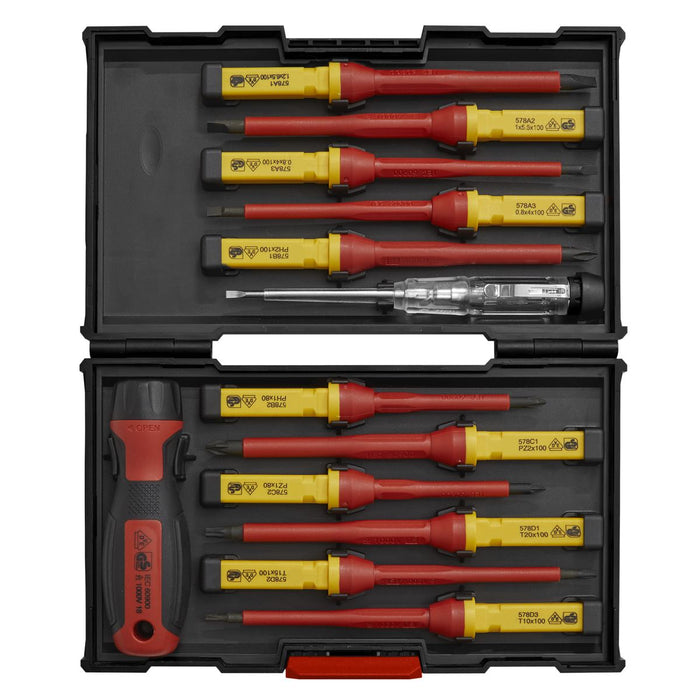 Sealey Screwdriver Set 13pc Interchangeable VDE Approved AK6128 Sealey  - Dynamic Drive