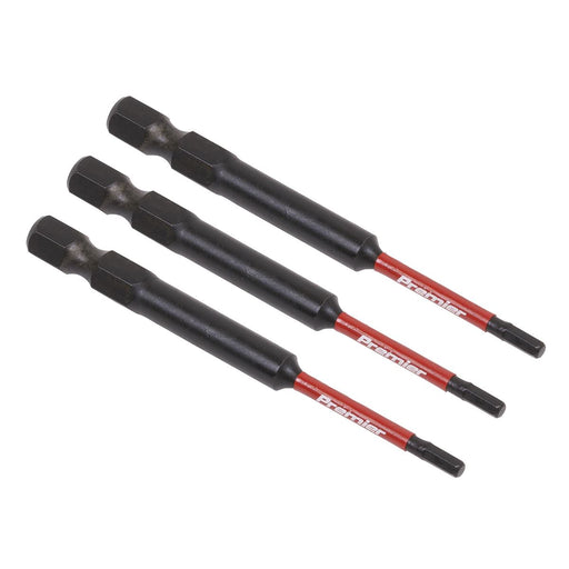 Sealey Hex 2.5mm Impact Power Tool Bits 75mm 3pc AK8260 Sealey  - Dynamic Drive