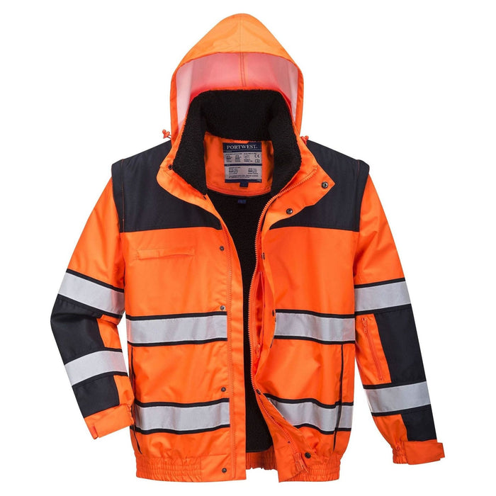 Portwest Hi-Vis Bomber Jacket - Orange/Black - Large Portwest  - Dynamic Drive