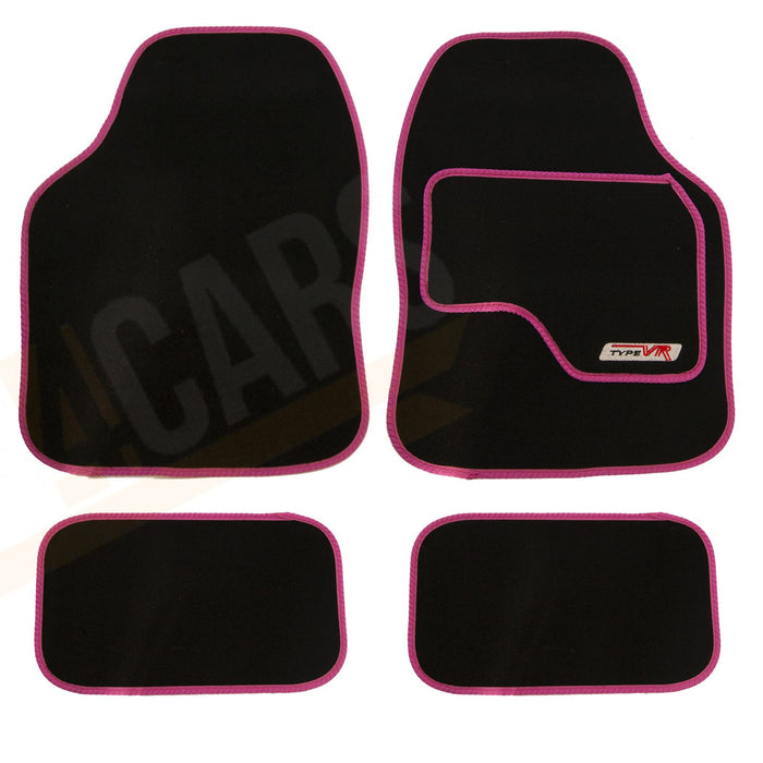 4 x Black  Carpet Floor Mats with Pink Trim fits BMW Mini Cooper Clubman Paceman UKB4C  - Dynamic Drive