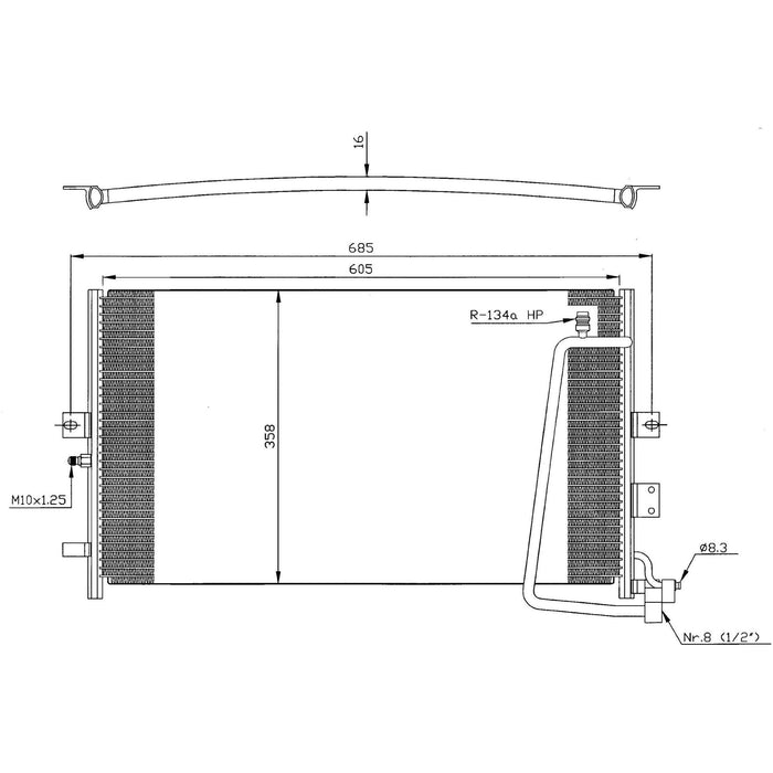 NRF Air Con Condenser fits Saab 9-5